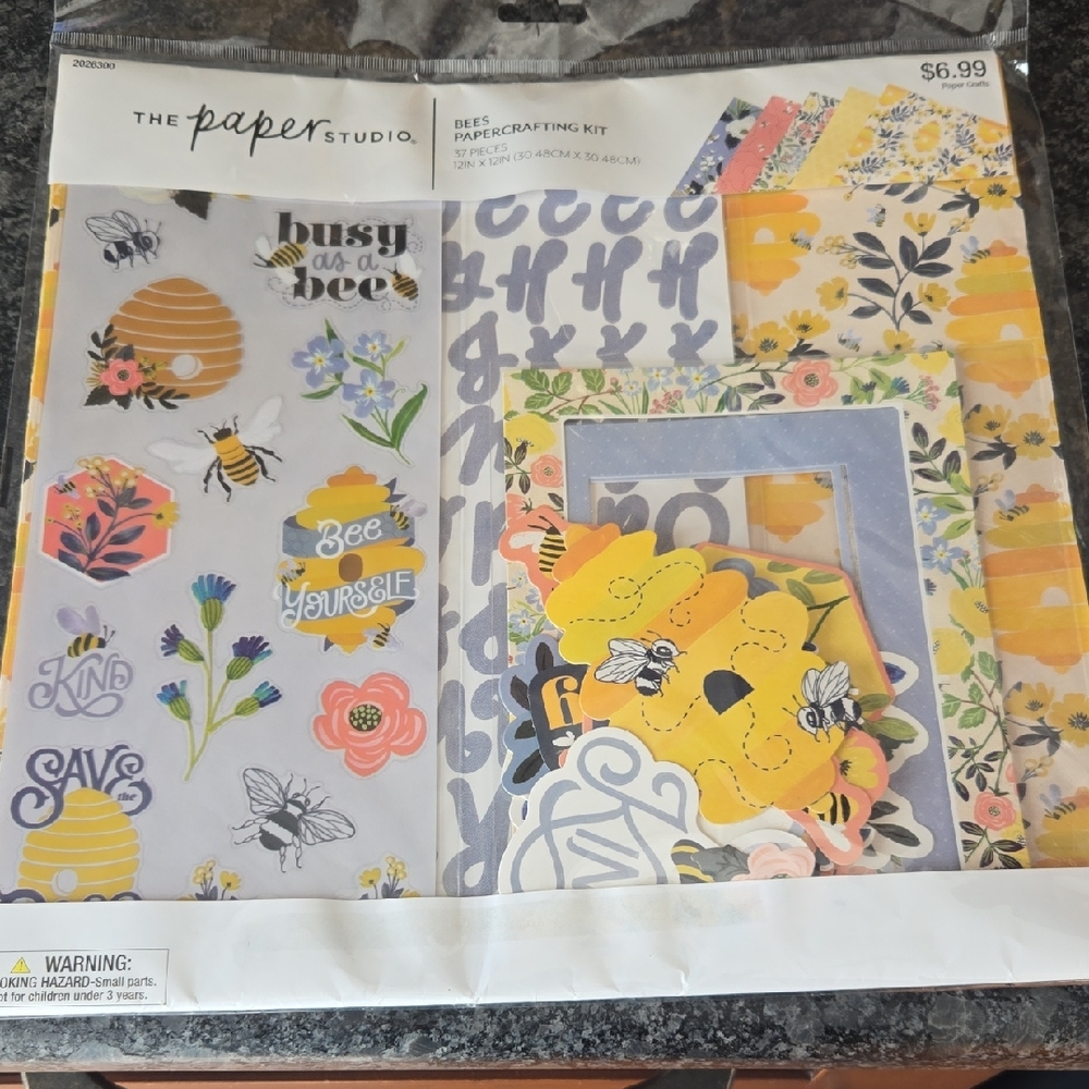 The Paper Studio Bumblebee Themed Paper Crafting Scrapbooking Kit New